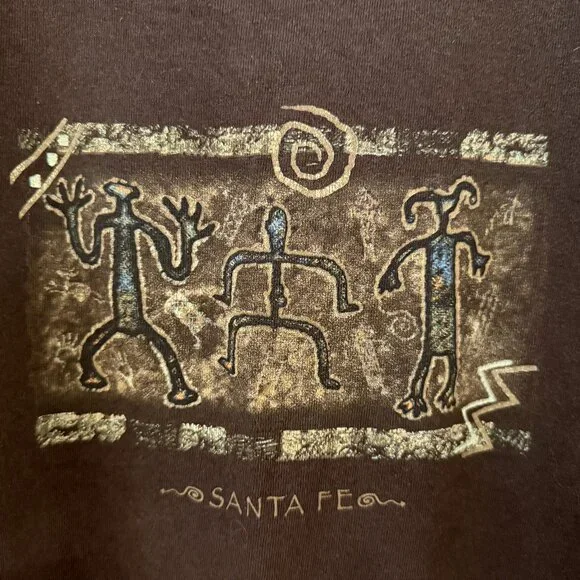 ECU - Size 2X - Santa Fe Imprint Crew-Neck Long-Sleeve T-Shirt, Chocolate Brown - Picture 2 of 4